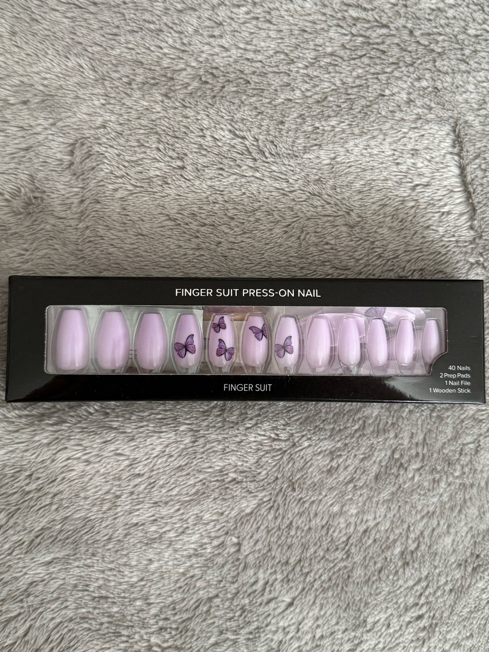 Finger Suit Press On Nails, Mariposa (2 packs combined into 1)